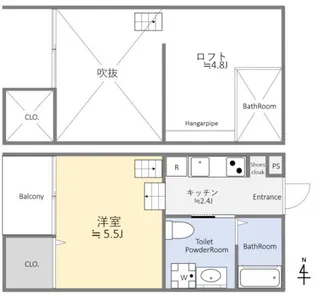 愛知県名古屋市北区水切町7【アパート】の間取り