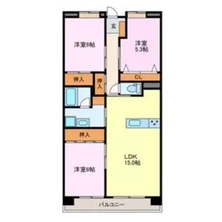 シーズンコート稲沢【10階】の間取り