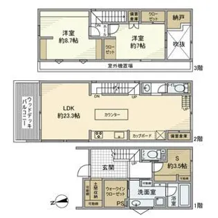 東京都目黒区碑文谷6【一戸建】の間取り