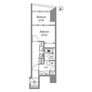東京都港区三田3【マンション】の間取り