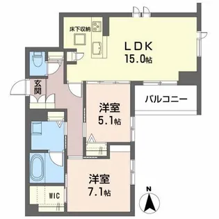 ヴィラ ゼルコバ【1階】の間取り