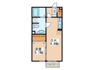 シティ-パル楓【2階】の間取り