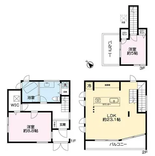 東京都渋谷区上原2【一戸建】の間取り