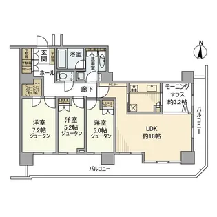 セントラルパーク・ウエストシータワー【4階】の間取り