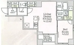 東京都中央区佃2【マンション】の間取り