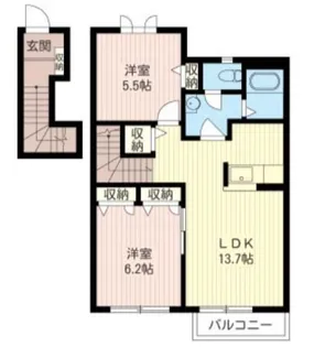 グレンツェ・アヴニールA【2階】の間取り