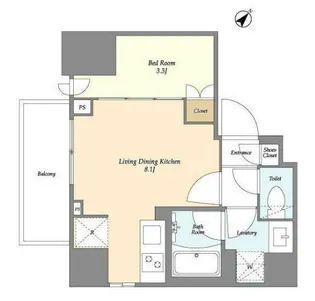 グランカーサ横濱石川町【3階】の間取り