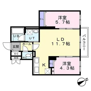 センチュリー信濃【3階】の間取り