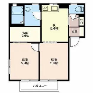 グランシャリテ E棟【1階】の間取り