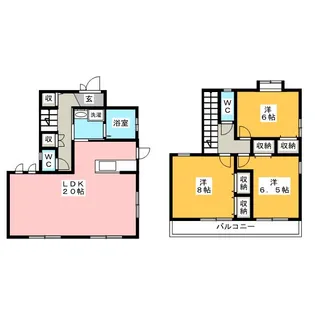 東京都東久留米市氷川台1【一戸建】の間取り