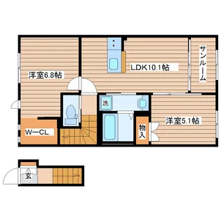 Teoria茂庭【2階】の間取り