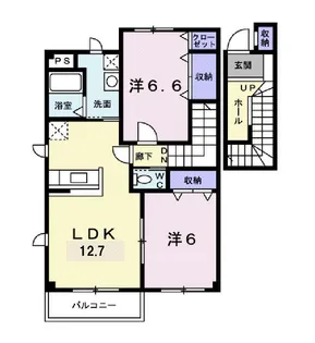 カメリアコートA・B・C・D【2階】の間取り