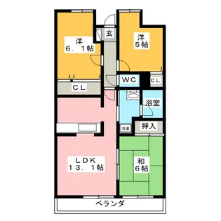 サニーコート壱番館【1階】の間取り