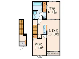 福岡県北九州市小倉南区横代東町3【アパート】の間取り