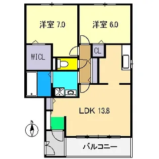 ハウスオブレインボー II【1階】の間取り