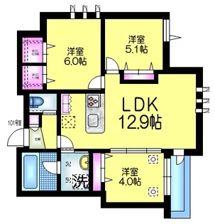グランフォンテーヌ【1階】の間取り