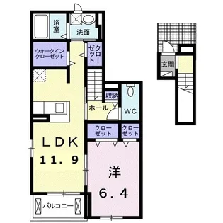 ソレイユラック【2階】の間取り