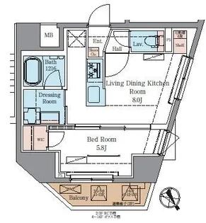 ラグゼナ北千住II【2階】の間取り