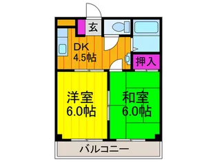 三熊ハイツ渚7号の間取り