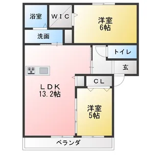 リ・ヴァーチュ【1階】の間取り