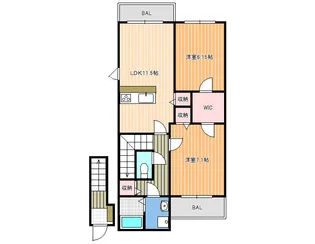 メゾンラフィーネ【2階】の間取り