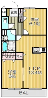 へーベルマンション大久保II【1階】の間取り