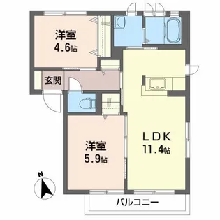 パークヒルB【1階】の間取り