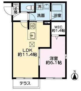 サンライズ北浦和【1階】の間取り