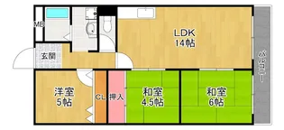 コスモスハイツ【1階】の間取り
