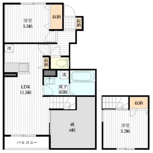 ベルリードメイプル【1階】の間取り