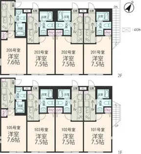 エクセルコート鶴間【2階】の間取り