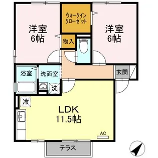 ハピネス A棟【2階】の間取り