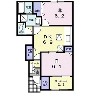 ニューヴィレッジC【1階】の間取り