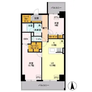 ロイヤルパークスシーサー【12階】の間取り