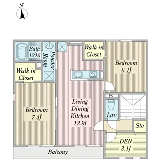 ルチア・テラスA棟【2階】の間取り