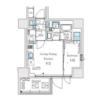 プライムガーデン恵比寿南【6階】の間取り