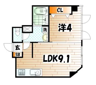 エボリューション高田【3階】の間取り