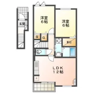 グランツ-B【2階】の間取り