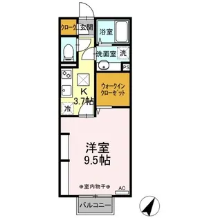 カトゥルヴァン【1階】の間取り