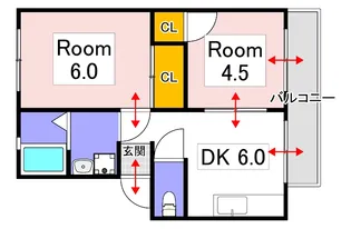 アビタシオンあおえ西棟【1階】の間取り