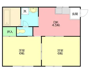 ヒルサイドK【1階】の間取り