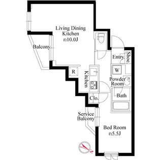 ハーモニーレジデンス新宿余丁町ザ・ガーデン【2階】の間取り