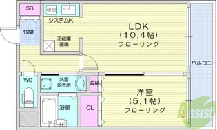 グランジュールマンション高砂駅前【14階】の間取り