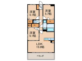 アンソレイユV【2階】の間取り