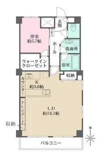 藤和ハイタウン新宿【7階】の間取り