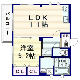 サウスパル南台【1階】の間取り