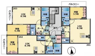 メゾン・ドゥ・アッシュ市川 II【2階】の間取り