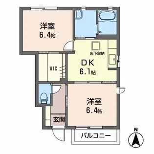 タウンコートB【1階】の間取り