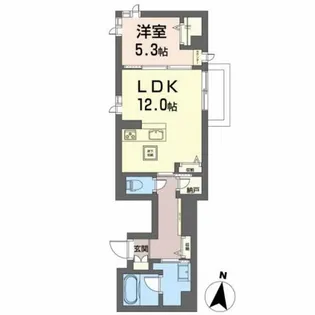 ベレオ・花京院【1階】の間取り
