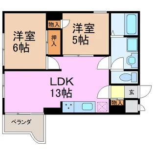 テラスレジデンス鳴海【2階】の間取り